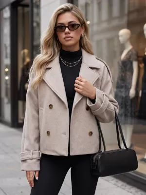 Ženski plašč DSTREET TY6030 BEŽ