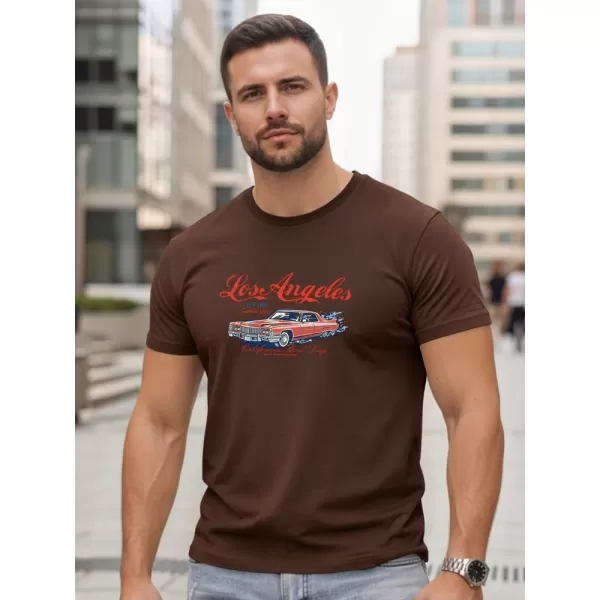  Moška majica s kratkimi rokavi DSTREET NX0055R-CH RJAVA 