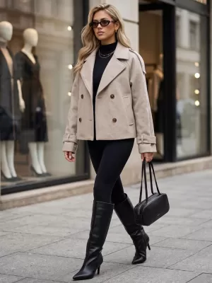 Ženski plašč DSTREET TY6030 BEŽ