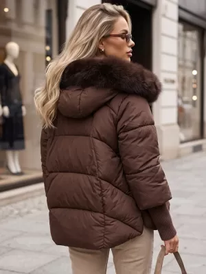 Ženska jakna DSTREET TY5890 RJAVA