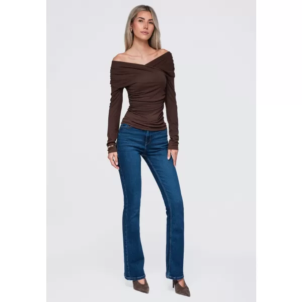  Ženska bluza OMBRE OW-TS-E0088 RJAVA 