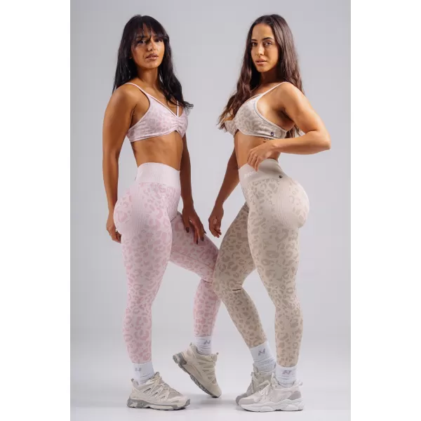  Kompresijske push-up pajkice z leopardjim potiskom NEBBIA PRIMAL 849 ROZA LEOPARD 