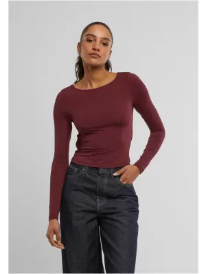 Ženska majica s kratkimi rokavi URBAN CLASSICS TB7721 ČEŠNJA