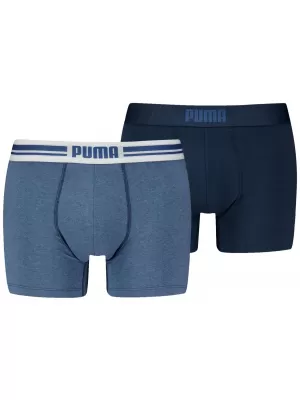Moške boksarice PUMA MEN EVERYDAY PLACED LOGO BOXER 2P 93847604 SVETLO MODRI MELANŽ