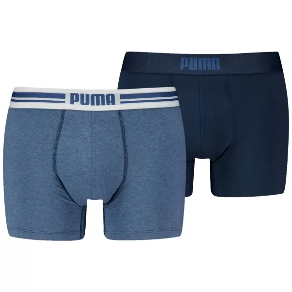  Moške boksarice PUMA MEN EVERYDAY PLACED LOGO BOXER 2P 93847604 SVETLO MODRI MELANŽ 