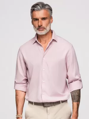 Moška srajca OMBRE OM-SHCS-0190 PASTELNO ROZA