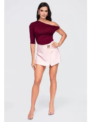 Ženska majica s kratkimi rokavi OMBRE OW-TS-E0075 BORDO