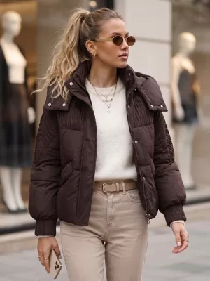 Ženska jakna DSTREET TY6039 RJAVA