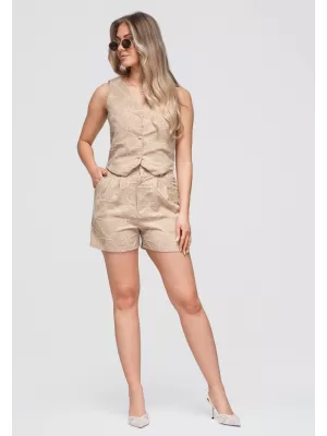Ženske kratke hlače OMBRE OW-ST-E0019 TAUPE