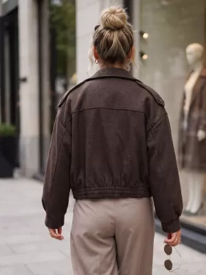 Ženski plašč DSTREET TY6026 RJAVA