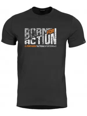 Moška majica s kratkimi rokavi PENTAGON AGERON BORN FOR ACTION K09012-BA ČRNA