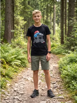 Otroška majica s kratkimi rokavi ALPINE PRO ECOMO 4 ČRNA VARIANTA PC