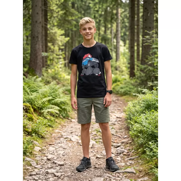  Otroška majica s kratkimi rokavi ALPINE PRO ECOMO 4 ČRNA VARIANTA PC 