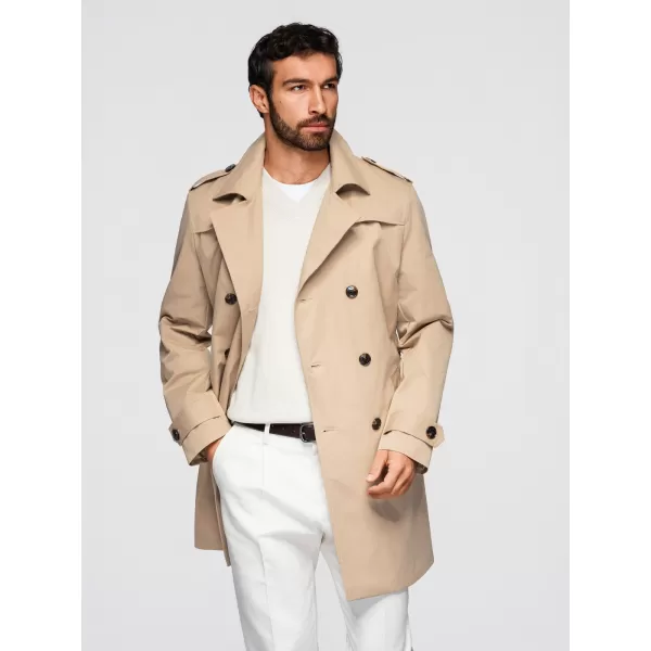  Moški plašč OMBRE OM-COLC-0146 BEŽ 