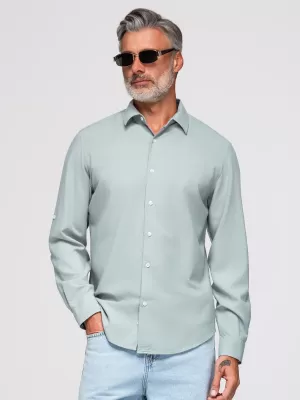 Moška srajca OMBRE OM-SHCS-0190 PASTELNO ZELENA