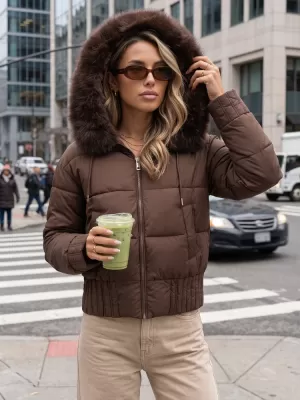 Ženska jakna DSTREET TY5829 RJAVA