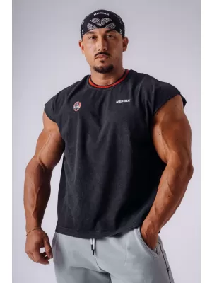 Moške majice brez rokavov NEBBIA OLYMPIA MUSCLE COVER 947 ČRNA