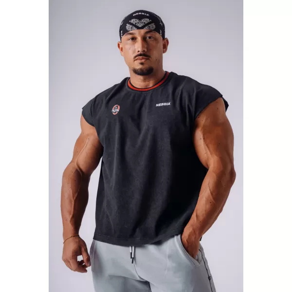  Moške majice brez rokavov NEBBIA OLYMPIA MUSCLE COVER 947 ČRNA 