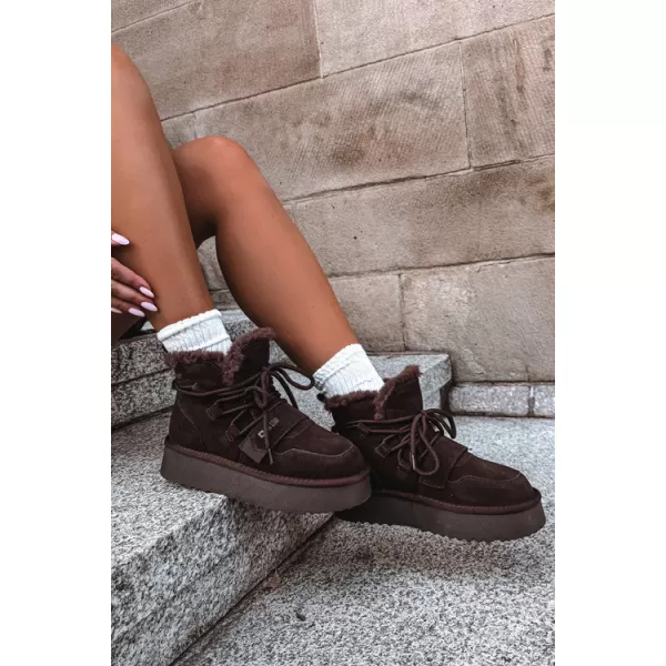  Ženski snežaki BIG STAR SHOES UU274316 RJAVE/BEŽ SENCE 
