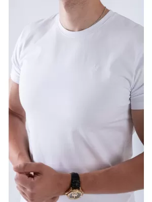 Moške majice s kratkimi rokavi NEBBIA MIKE MUSCLE FIT 158 BELA