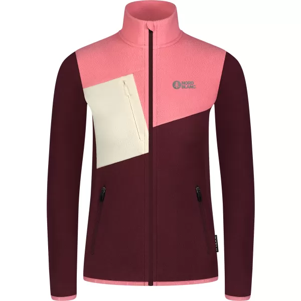  Lahek ženski pulover iz flisa NORDBLANC BEECH NBSFL8375 BORDO 