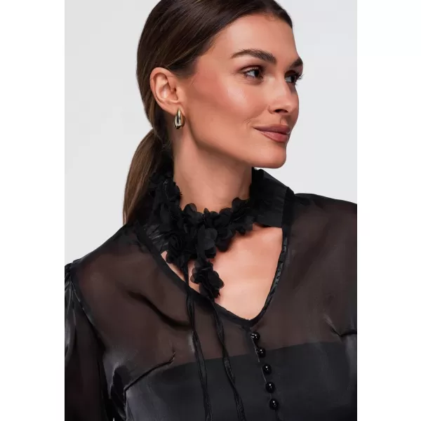  Ženska bluza OMBRE OW-TS-E0086 ČRNA 