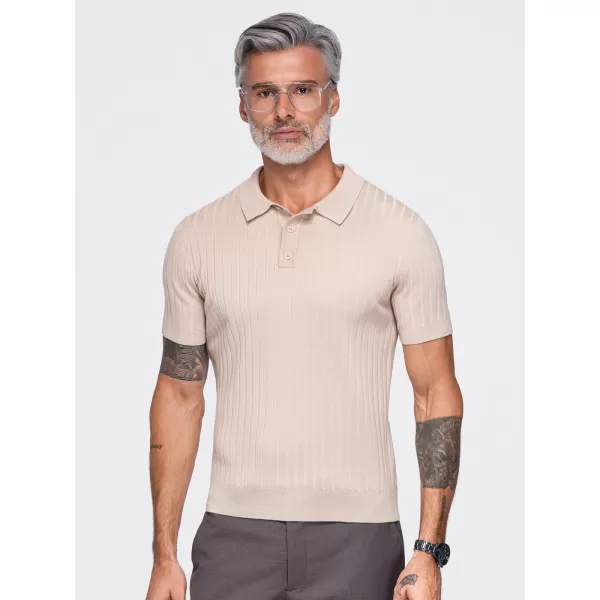  Moška polo majica OMBRE OM-POSS-0180 BEŽ 