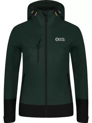 Ženska nepremočljiva jakna NORDBLANC BOURNE NBSJL8317 TEMNO ZELENA
