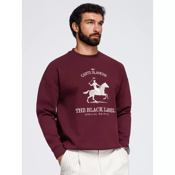  Moški pulover OMBRE OM-SSNZ-0267 BORDO 