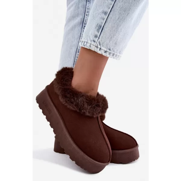  Ženski snežaki BIG STAR SHOES UU274203 RJAVE/BEŽ SENCE 