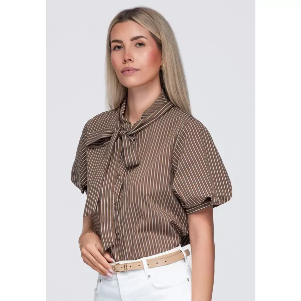  Ženska srajca OMBRE OW-SH-E0067 RJAVA 