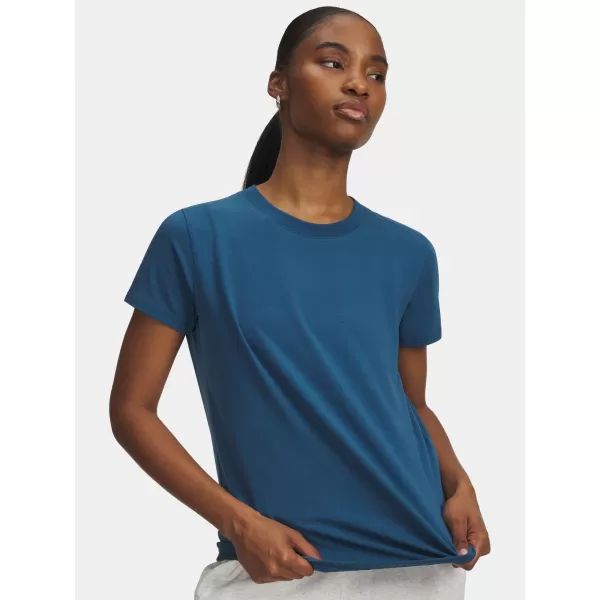  Ženska majica s kratkimi rokavi UNDER ARMOUR RIVAL CORE SS 1383648-498 MODRA 