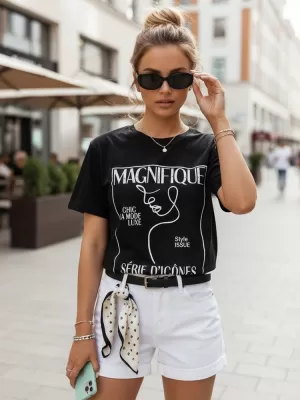 Ženska majica s kratkimi rokavi DSTREET RY2502 ČRNA