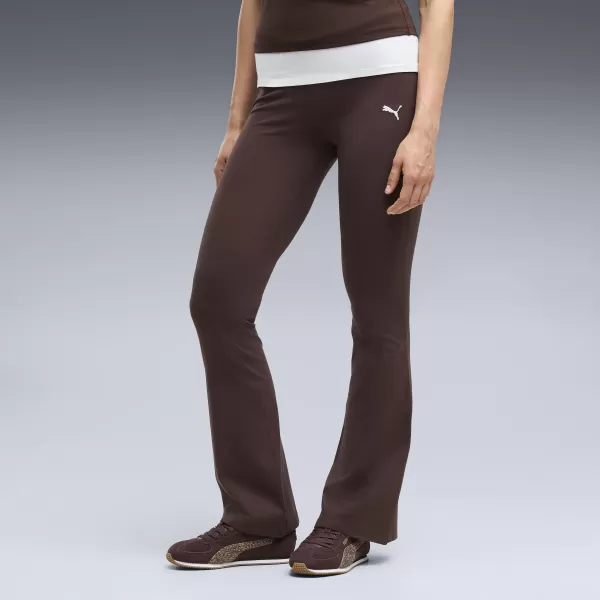  Ženske pajkice PUMA ESS HIGH-WAIST FLARED LEGGINGS 63154233 ČOKOLADNI FONDI 