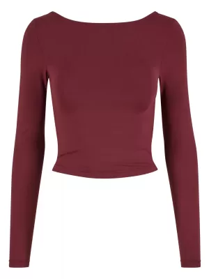 Ženska majica s kratkimi rokavi URBAN CLASSICS TB7721 ČEŠNJA