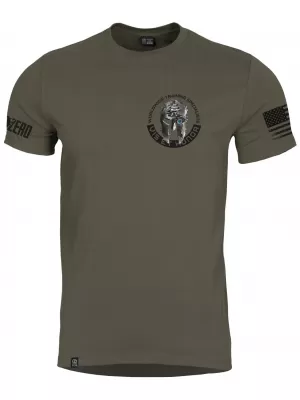 Moška majica s kratkimi rokavi PENTAGON AGERON VIS ET HONOR K09012-VH ZELENA