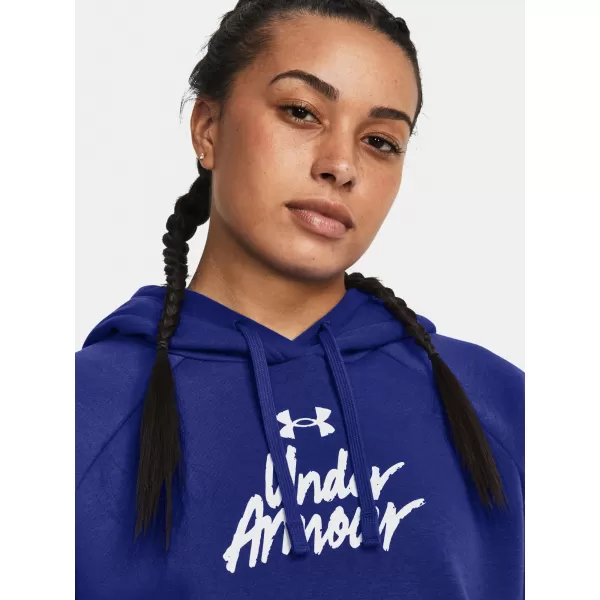  Ženski pulover UNDER ARMOUR UA RIVAL FLEECE GRAPHIC HDY 1379609-400 MODRA 