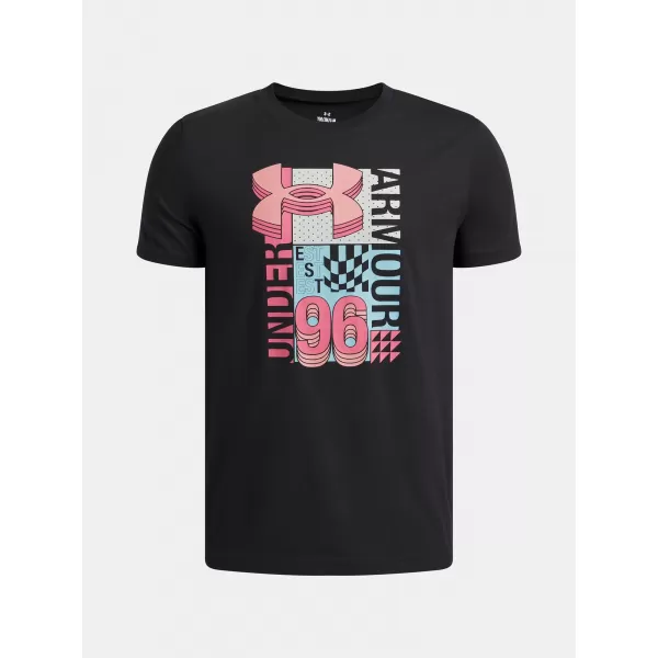  Fantovska majica s kratkimi rokavi UNDER ARMOUR B LOGO WM COLLAGE SS 6009271-001 ČRNA 