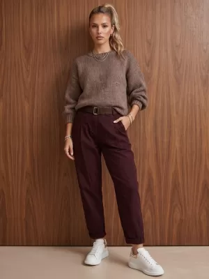 Ženske hlače DSTREET UY3186 BORDO