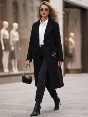 Ženski plašč DSTREET NY0791 ČRNA