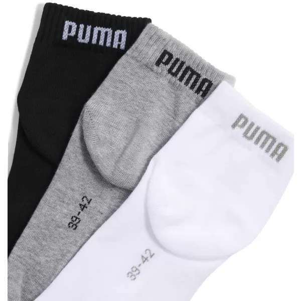  Nogavice PUMA UNISEX QUARTER PLAIN 3P 93858917 SIVA/BELA/ČRNA 