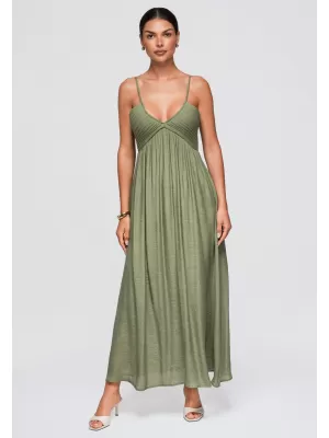 Obleka OMBRE OW-DLR-E0009 ZELENA