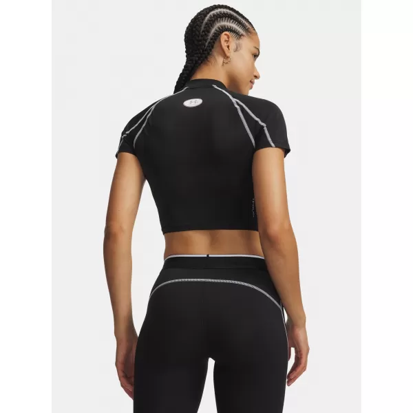  Ženska majica s kratkimi rokavi UNDER ARMOUR HEATGEAR ELITE CROP MCK SS 6014710-008 ČRNA 