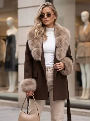 Ženski plašč DSTREET TY6079 RJAVA