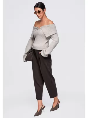 Ženski pulover OMBRE OW-SW-E0011 TAUPE