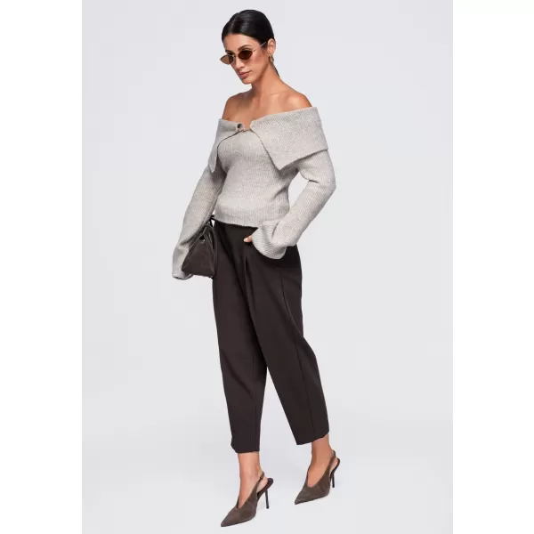  Ženski pulover OMBRE OW-SW-E0011 TAUPE 