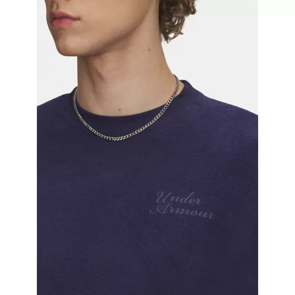  Moški pulover UNDER ARMOUR ICON REV TERRY CREW 6003942-403 MODRA 