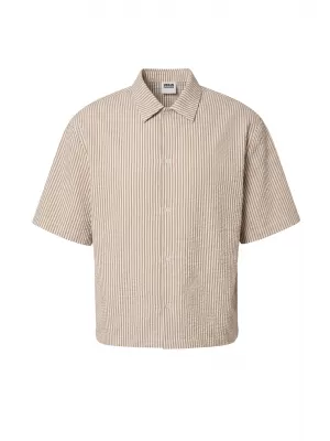 Moška srajca URBAN CLASSICS TB8417-22409 RJAVA MOKA/BELA