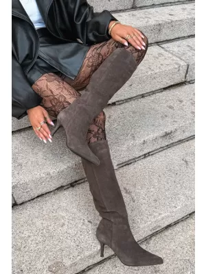 Ženski škornji BIG STAR SHOES UU274495 RJAVE/BEŽ SENCE