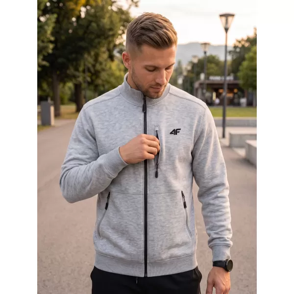  Moški pulover 4F WMM00TSWSM2547 HLADNO SVETLO SIV MELANGE 